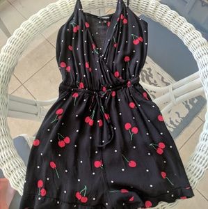 Express Cherry polka dot romper